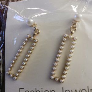 pearl sq earrings